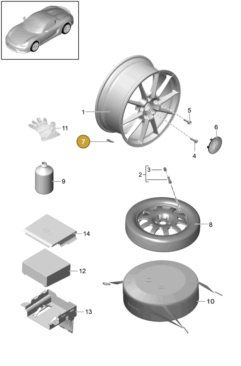 99161825900 — Porsche Boxster Spyder (2015-2016) diagram p46601000, position 7