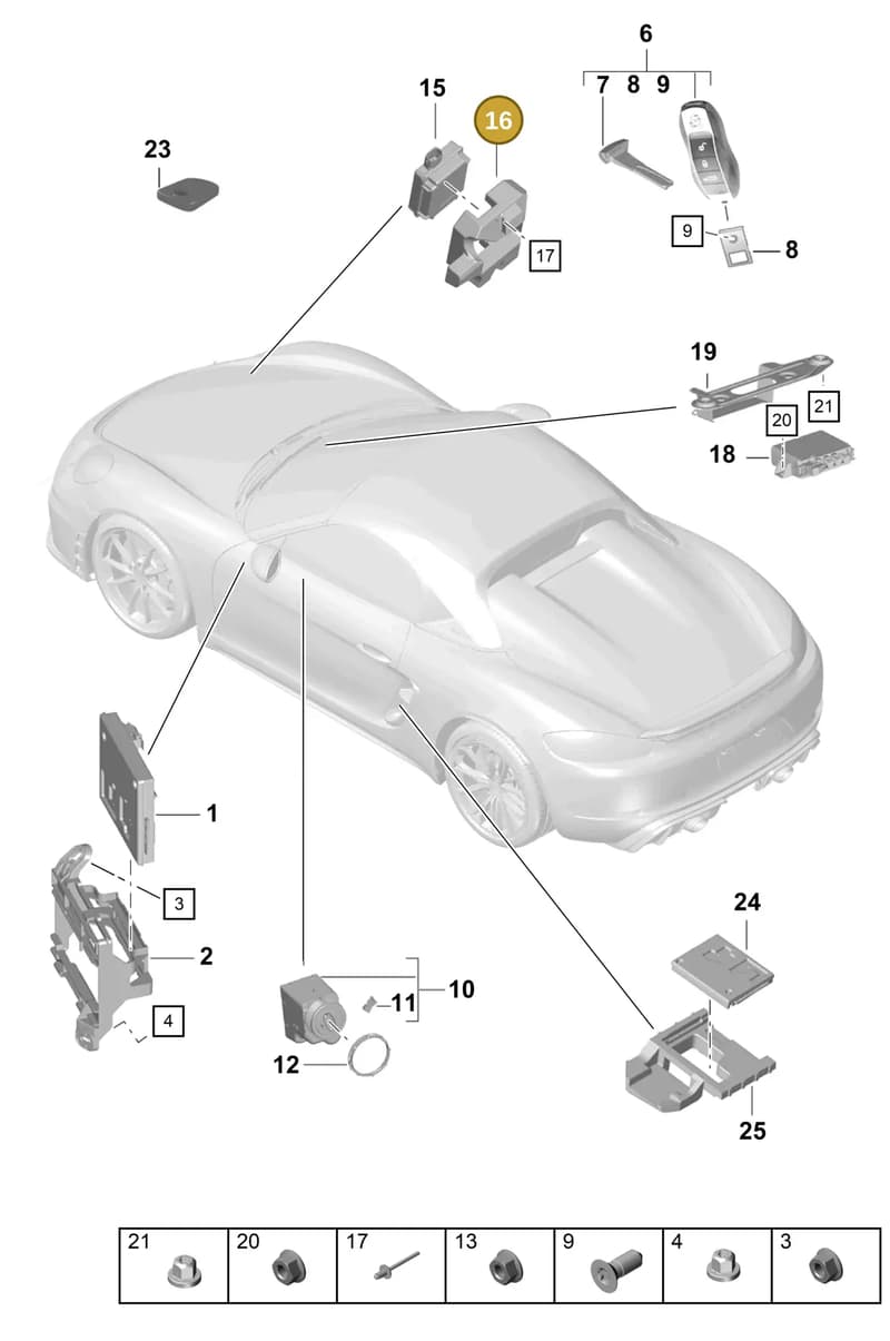 99161826701 — Porsche Boxster Spyder (2019-2020) diagram p54901040, position 16