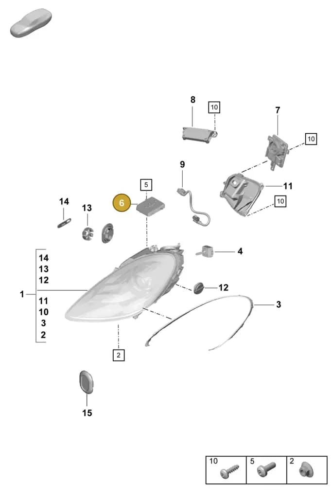 99161832133 — Porsche Boxster Spyder (2019-2020) diagram p55905010, position 6