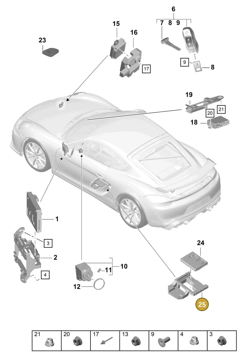 99161832500 — Porsche Cayman (2019-2022) diagram p55901040, position 25