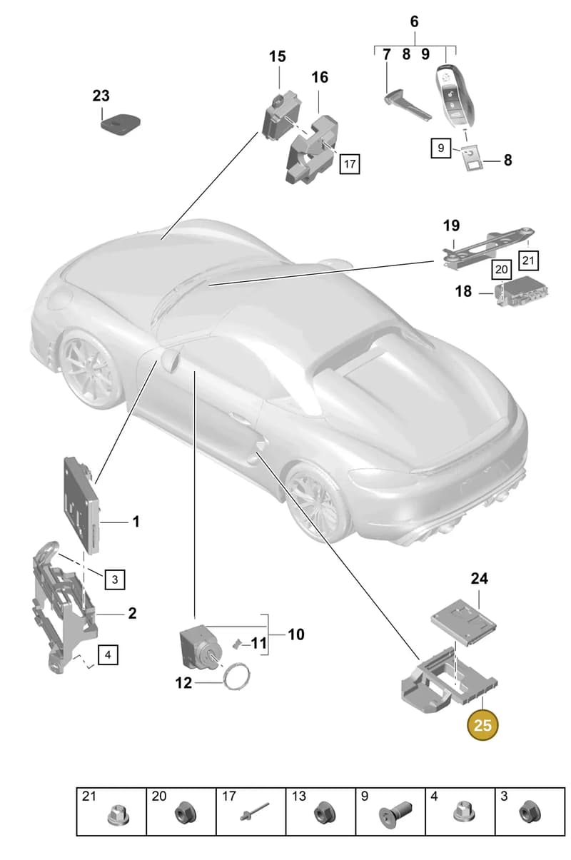 99161832500 — Porsche Boxster Spyder (2019-2020) diagram p54901040, position 25