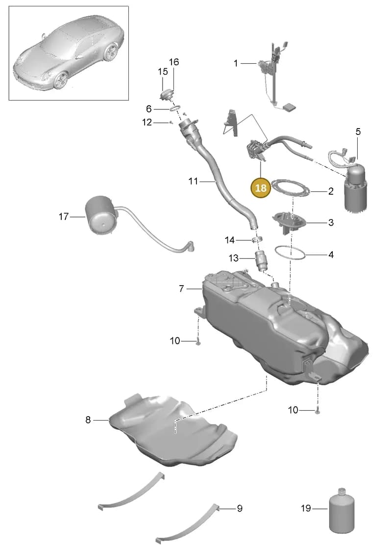 99162012300 — Porsche 991 Carrera 4 (2011-2016) diagram p38201000, position 18