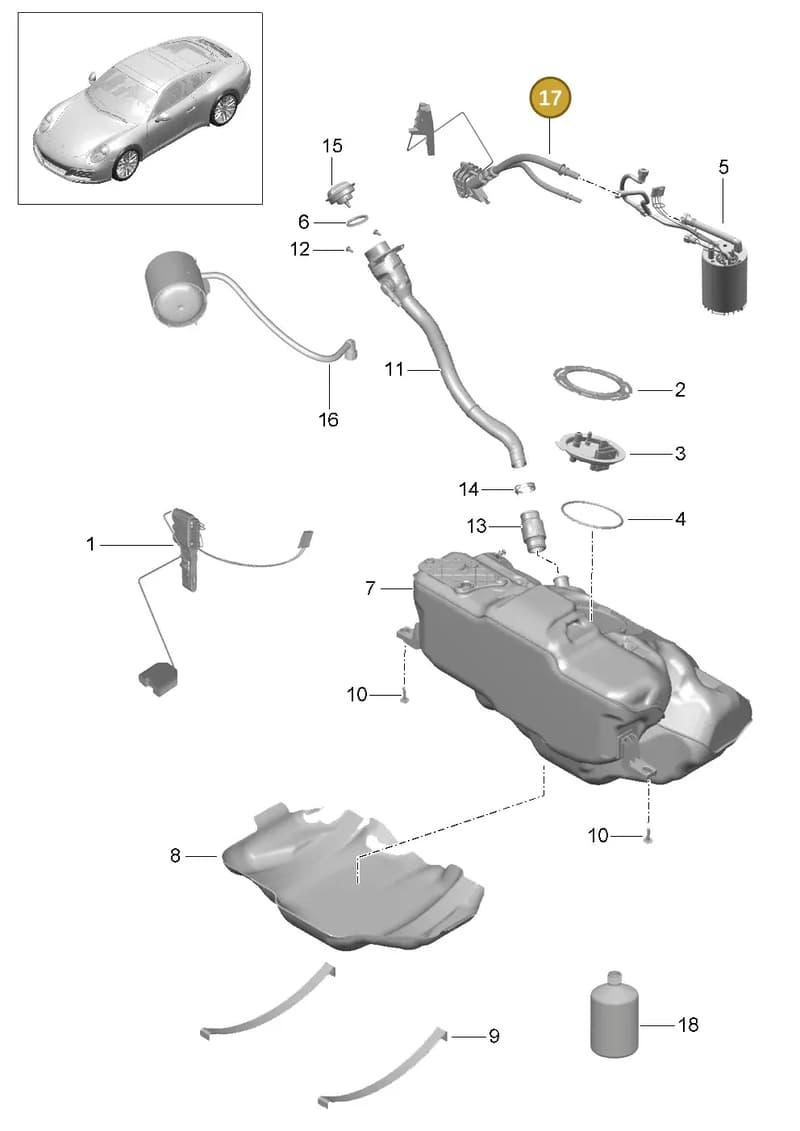 99162012300 — Porsche 911 (2013-2020) diagram p42201000, position 17