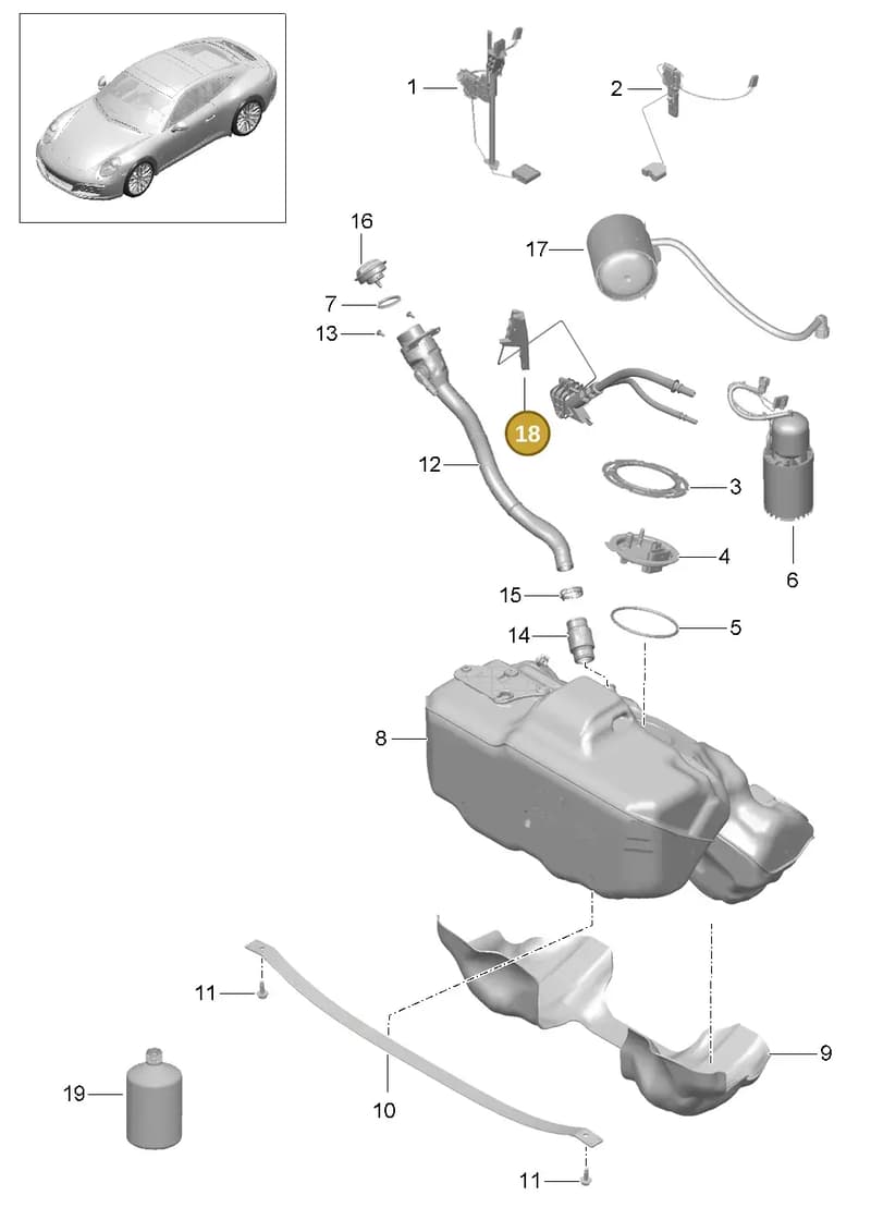 99162012300 — Porsche 911 (2016-2019) diagram p47201000, position 18