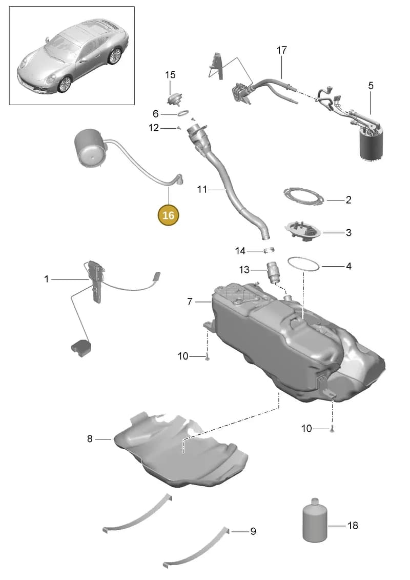 99162016000 — Porsche 911 (2013-2020) diagram p42201000, position 16
