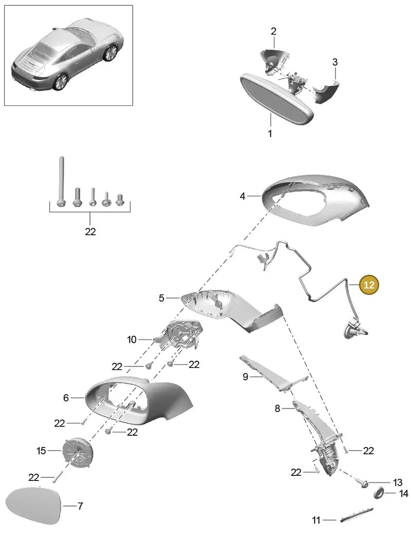 99162271400 — Porsche 991 Carrera 4 (2011-2016) diagram p38809060, position 12