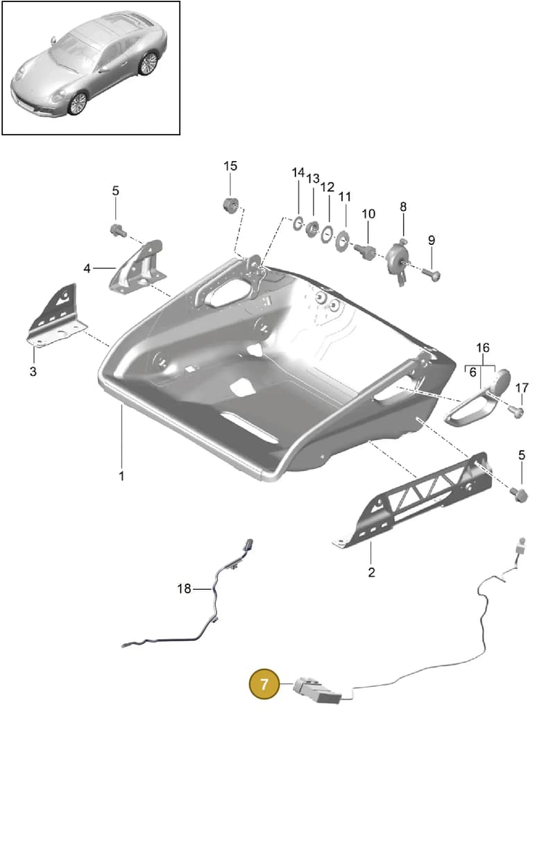 99162275900 — Porsche 911 (2016-2019) diagram p47817034, position 7