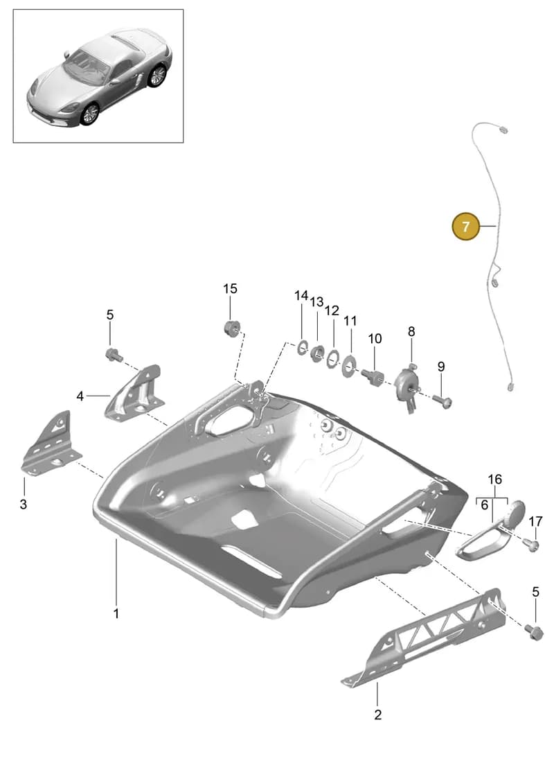 99162275900 — Porsche Boxster (2016-2019) diagram p48817064, position 7