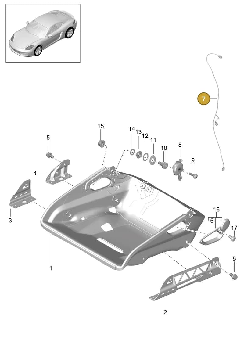 99162275900 — Porsche Cayman (2016-2019) diagram p50817064, position 7
