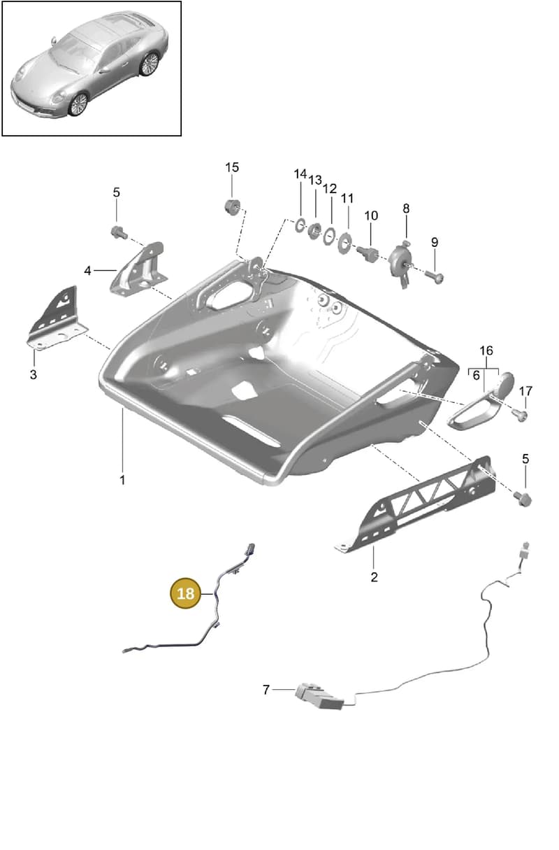 99162276100 — Porsche 911 (2016-2019) diagram p47817034, position 18