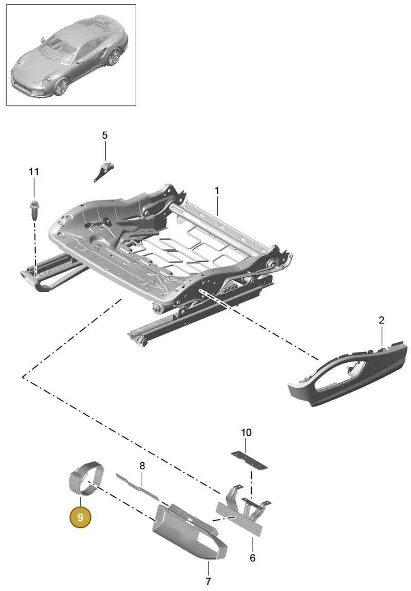 99162277801 — Porsche GT2 RS Clubsport (2013-2020) diagram p42817030, position 9