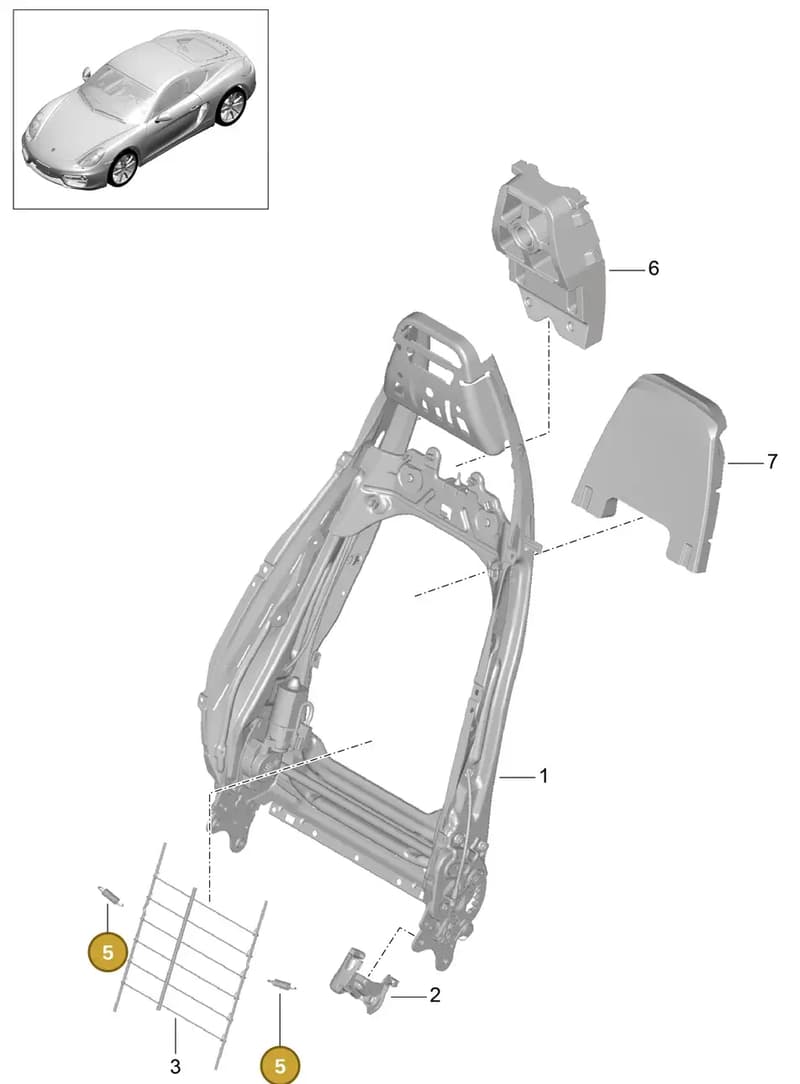 99162278001 — Porsche Cayman (2013-2016) diagram p40817021, position 5