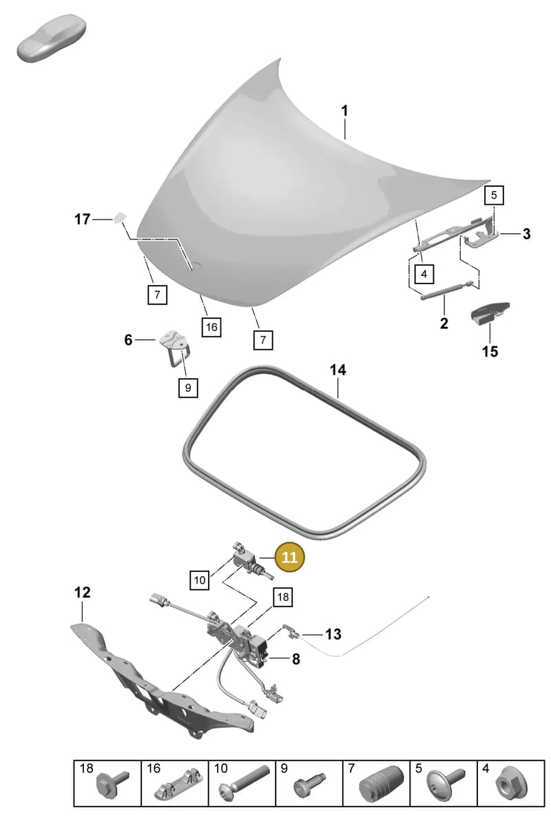99162411902 — Porsche Boxster Spyder (2019-2020) diagram p55803000, position 11