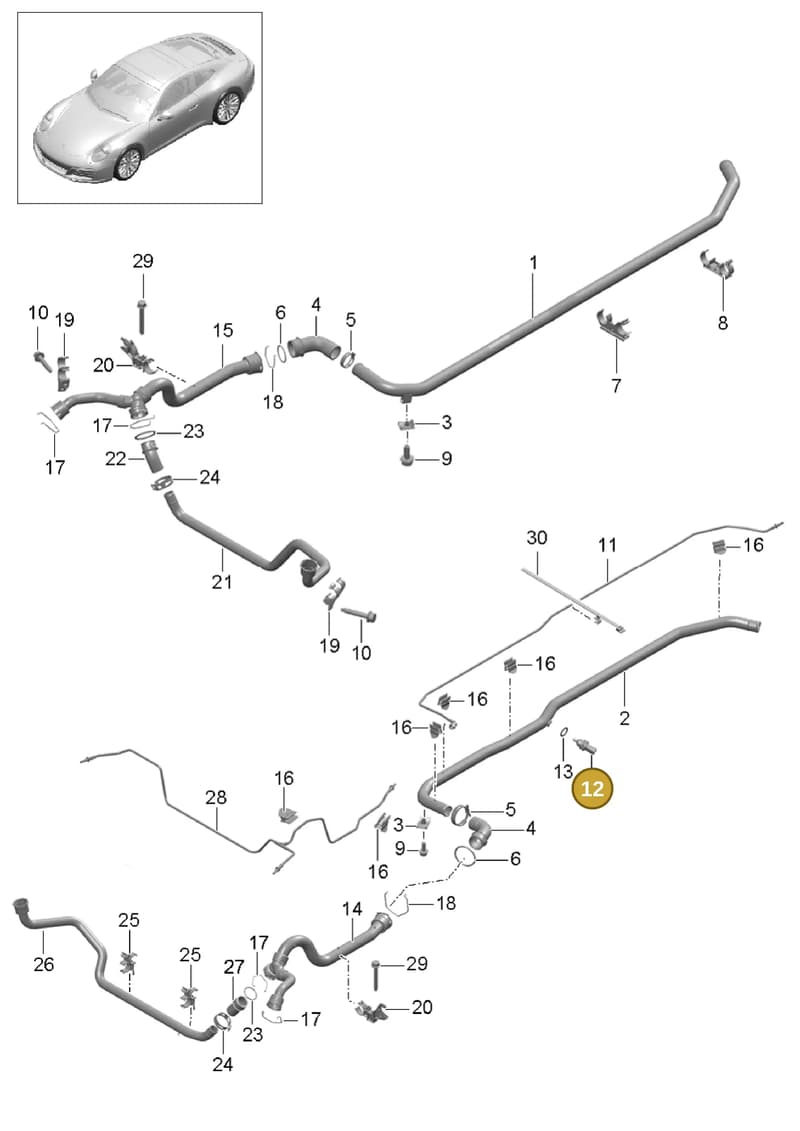 99162417503 — Porsche 911 (2016-2019) diagram p47105010, position 12