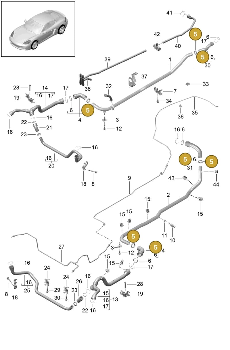 99162417503 — Porsche Cayman (2016-2019) diagram p50105010, position 5