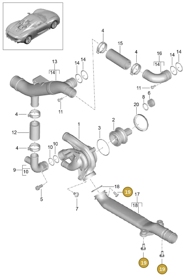 99162417701 — Porsche 918 Spyder (2014-2015) diagram p43105000, position 19