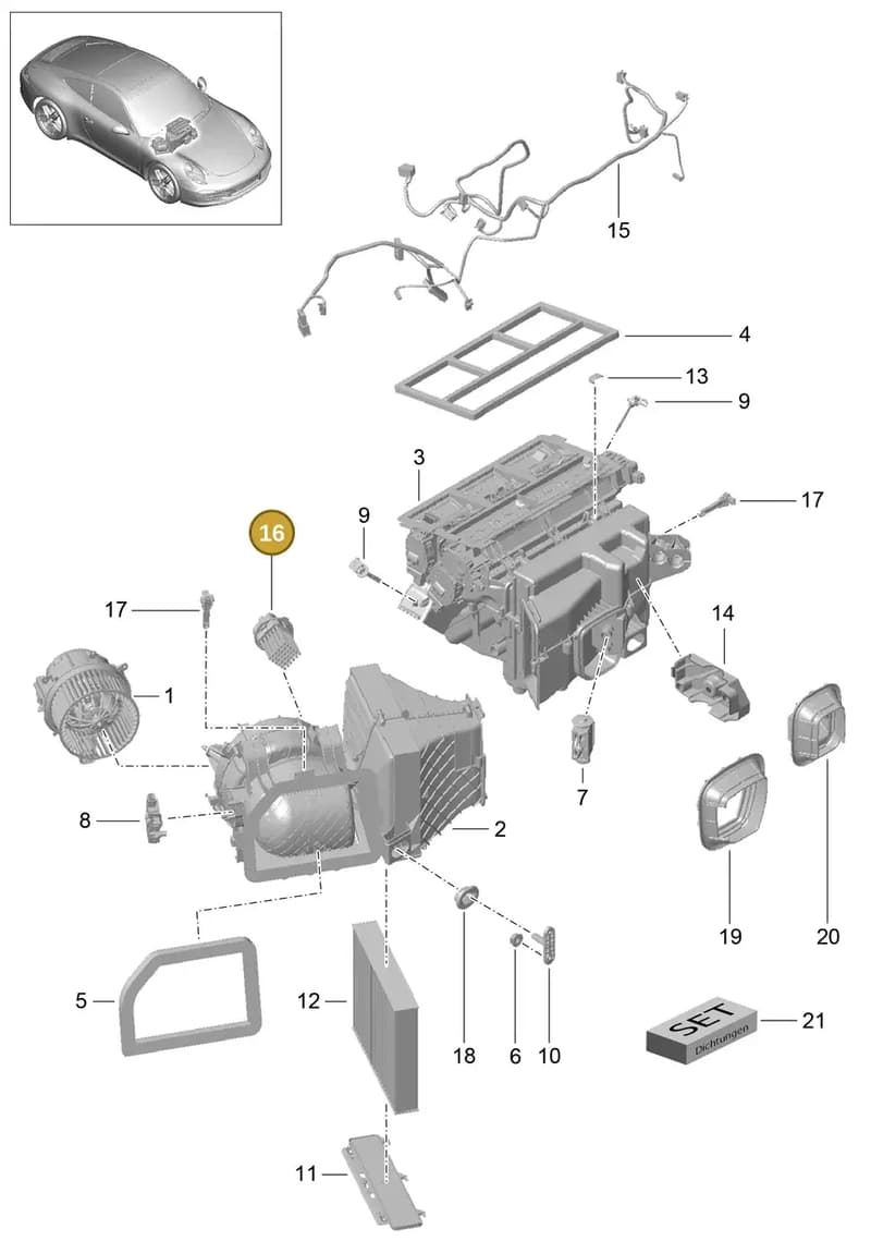99162442301 — Porsche 991 Carrera 4 (2011-2016) diagram p38813010, position 16