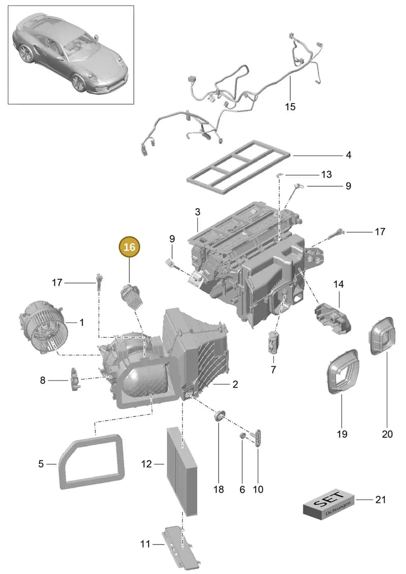 99162442301 — Porsche 911 (2013-2020) diagram p42813010, position 16