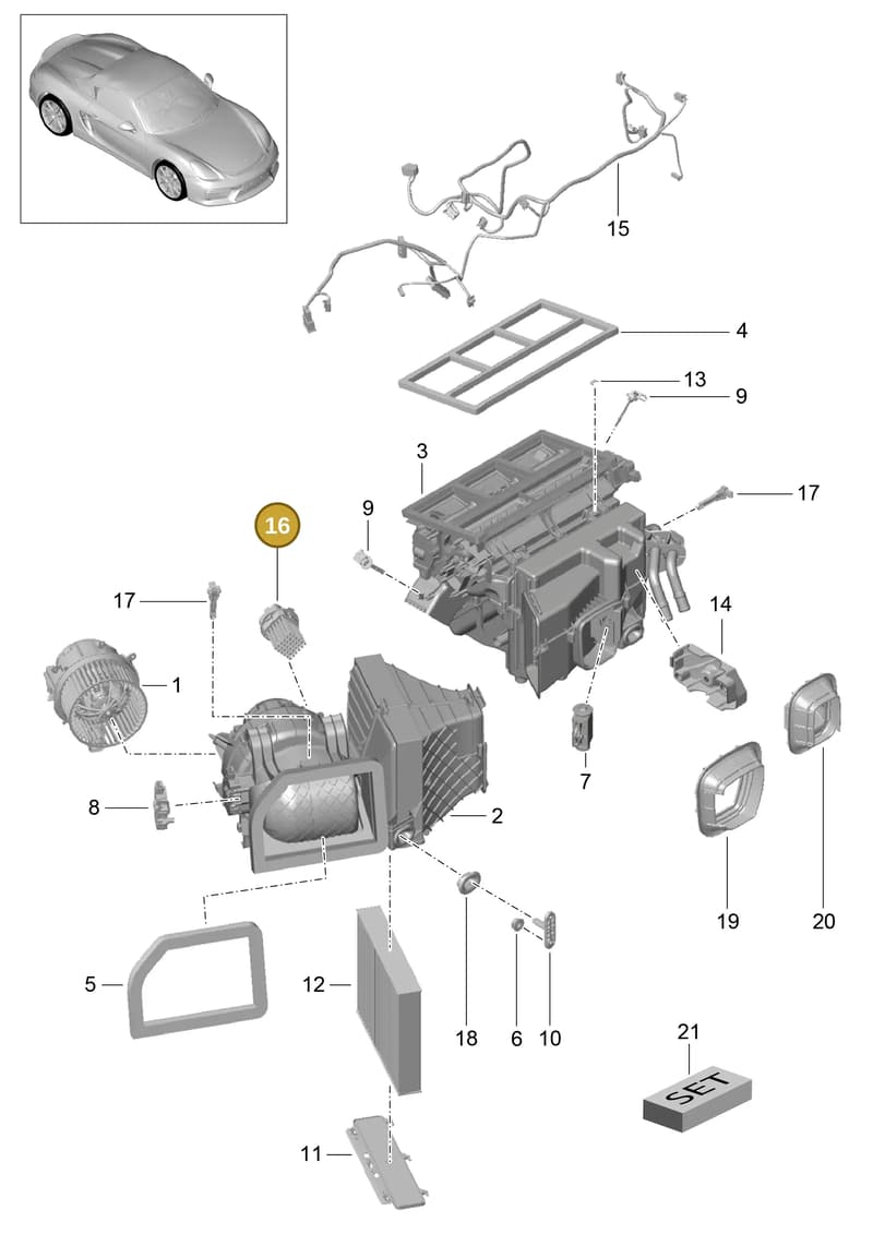 99162442301 — Porsche Boxster Spyder (2015-2016) diagram p46813010, position 16