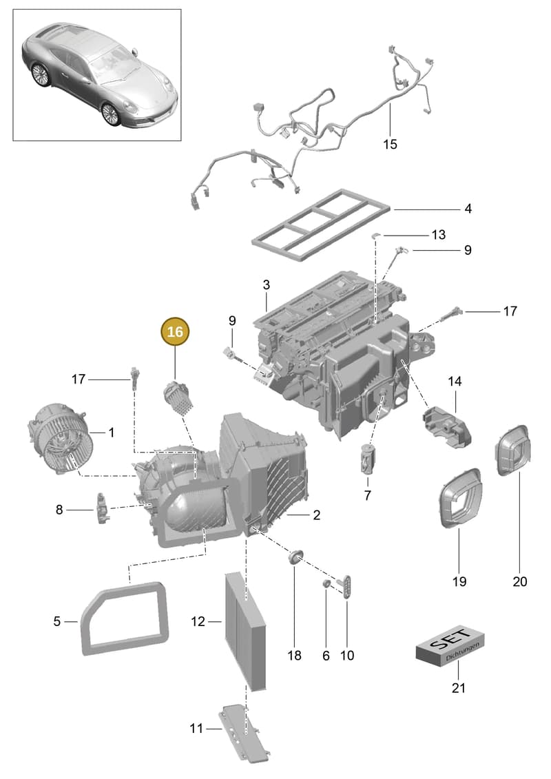 99162442301 — Porsche 911 (2016-2019) diagram p47813010, position 16