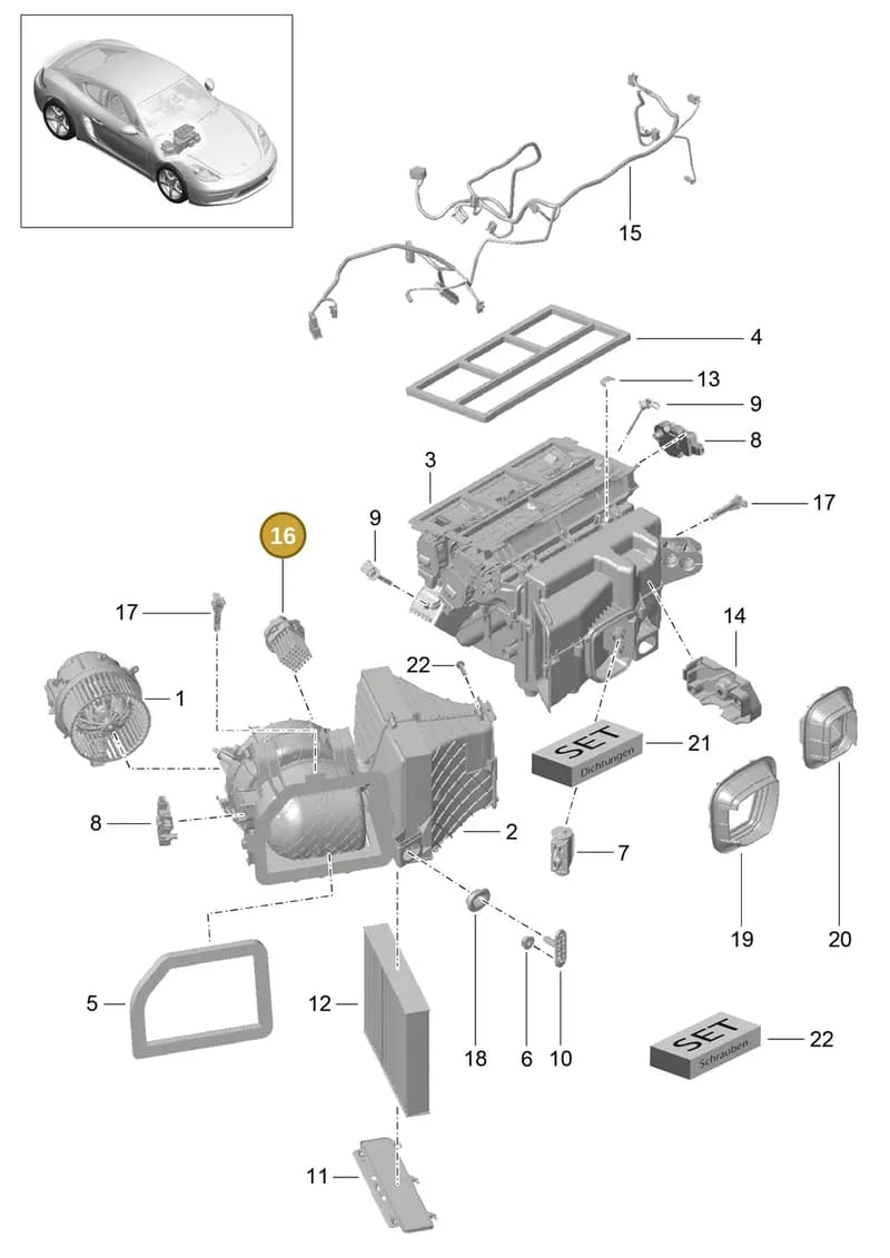 99162442301 — Porsche Cayman (2016-2019) diagram p50813010, position 16