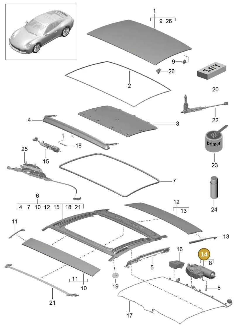 99162490900 — Porsche 911 (2016-2019) diagram p47811000, position 14