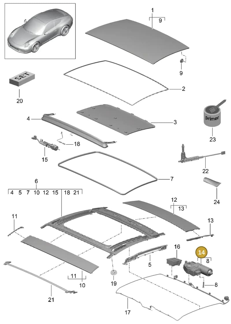 99162491100 — Porsche 991 Carrera 4 (2011-2016) diagram p38811000, position 14