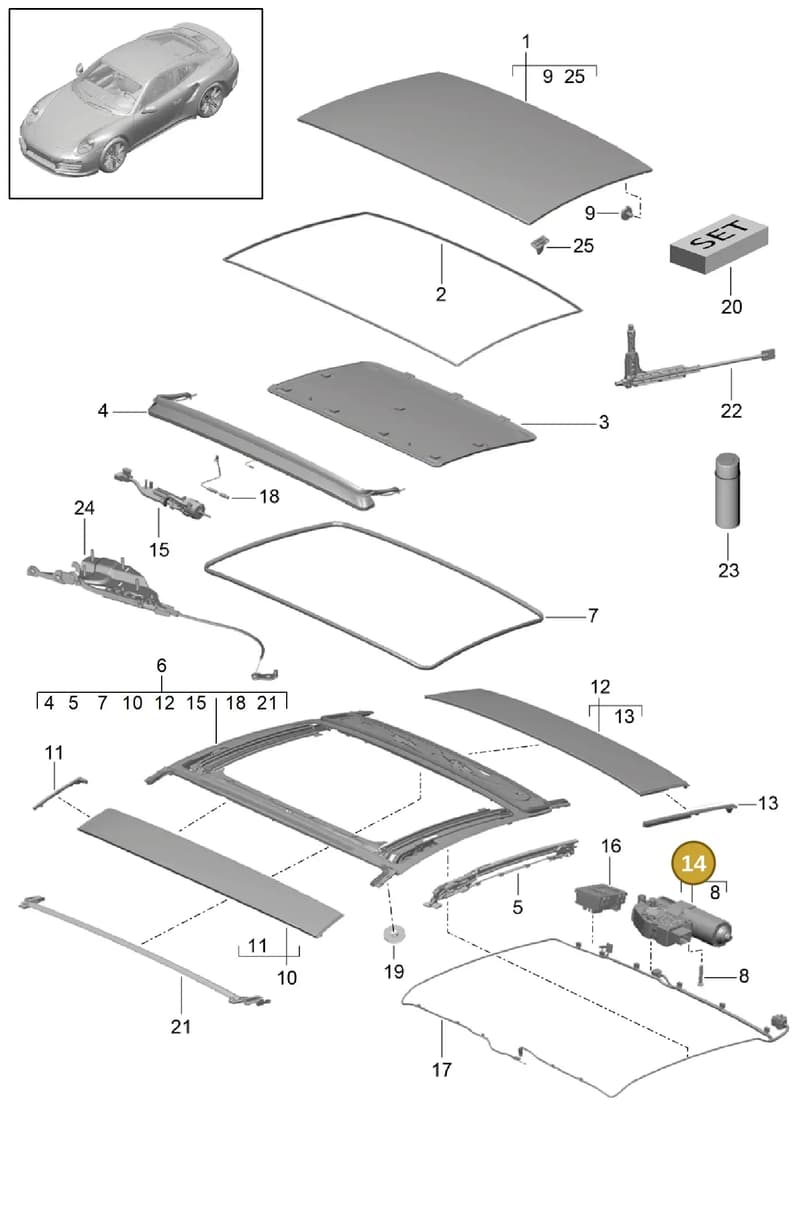 99162491100 — Porsche 911 (2013-2020) diagram p42811000, position 14