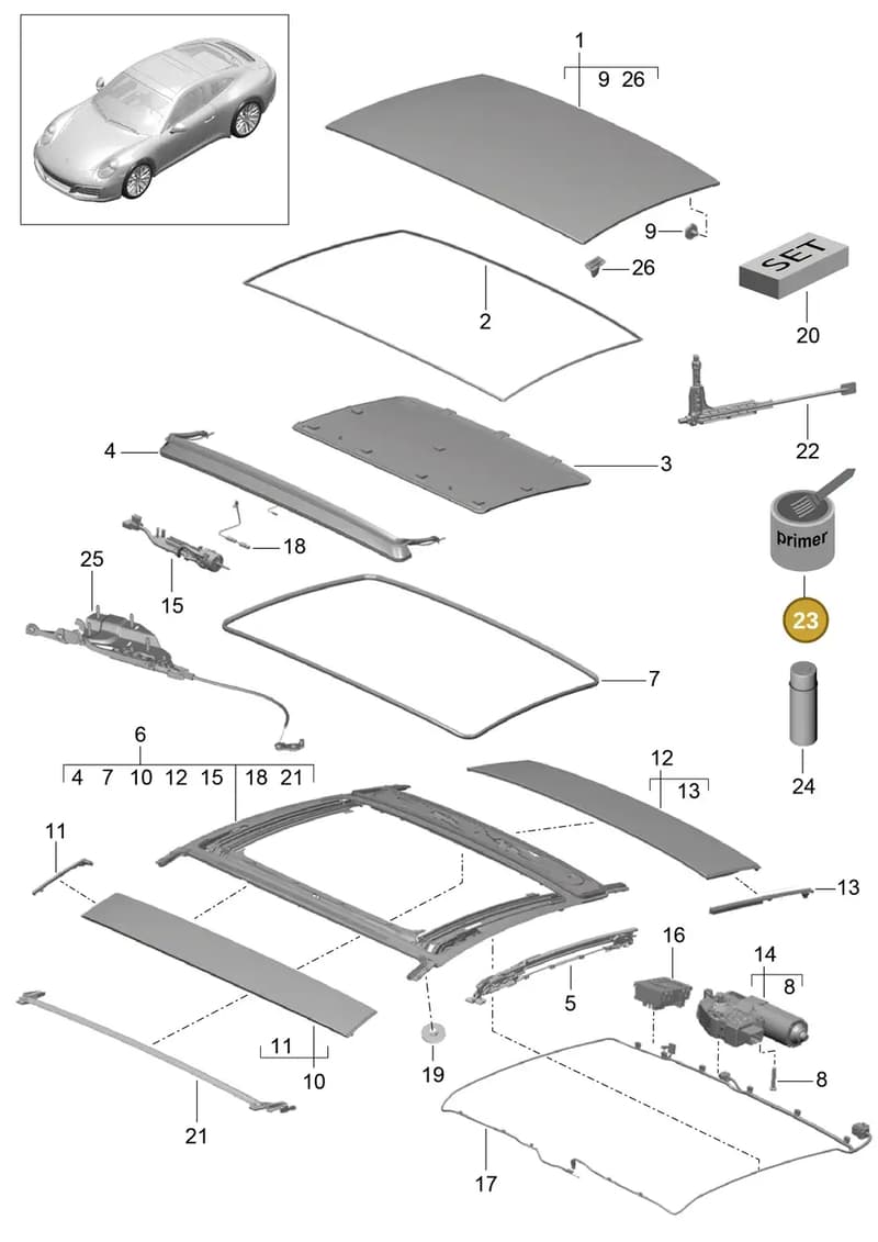 99162491300 — Porsche 911 (2016-2019) diagram p47811000, position 23