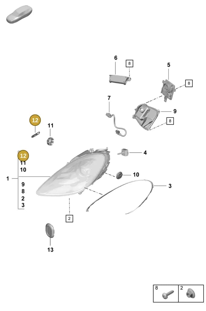 99163110100 — Porsche Boxster Spyder (2019-2020) diagram p55905000, position 12