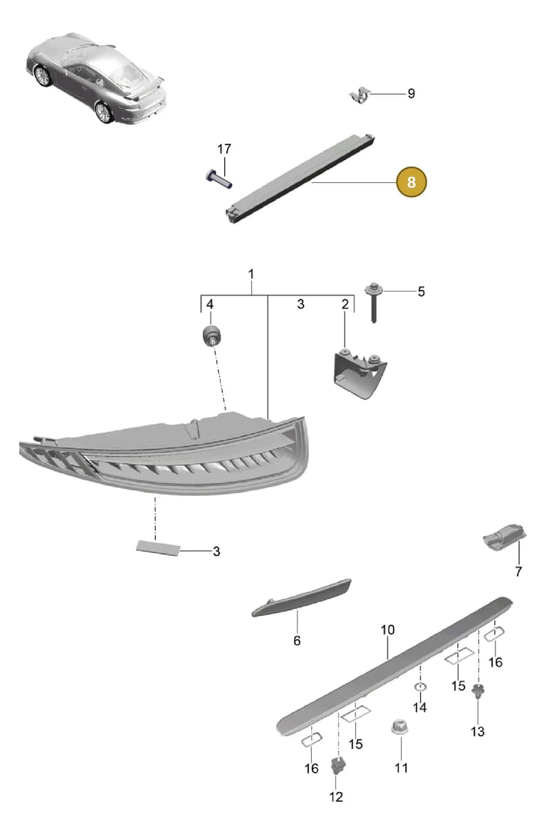 99163118182 — Porsche 911 (2013-2020) diagram p41905000, position 8