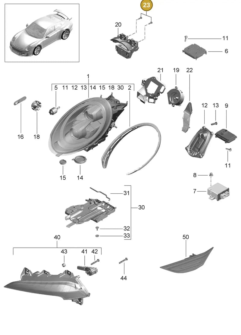 99163130900 — Porsche 911 (2013-2020) diagram p41905003, position 23