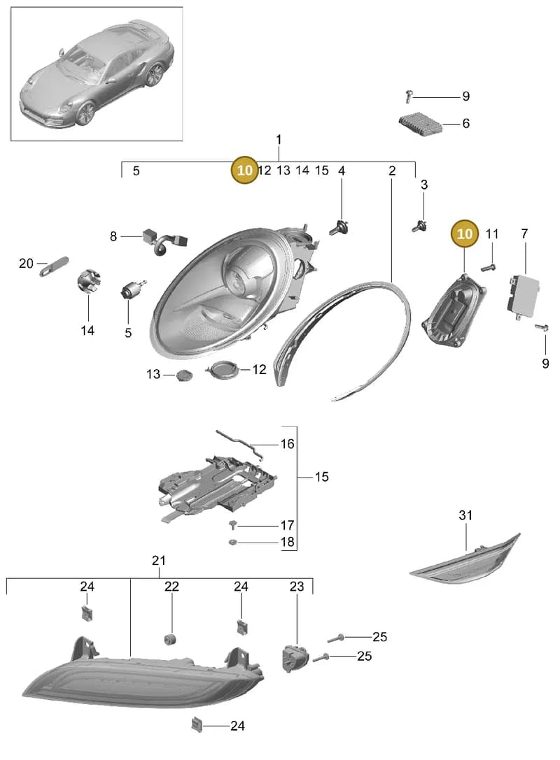 99163131100 — Porsche GT2 RS Clubsport (2013-2020) diagram p42905001, position 10