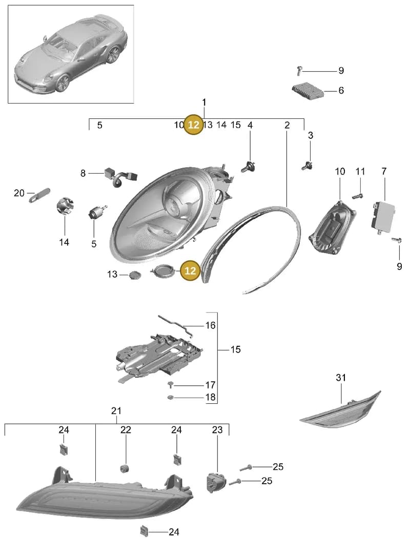 99163131700 — Porsche GT2 RS Clubsport (2013-2020) diagram p42905001, position 12