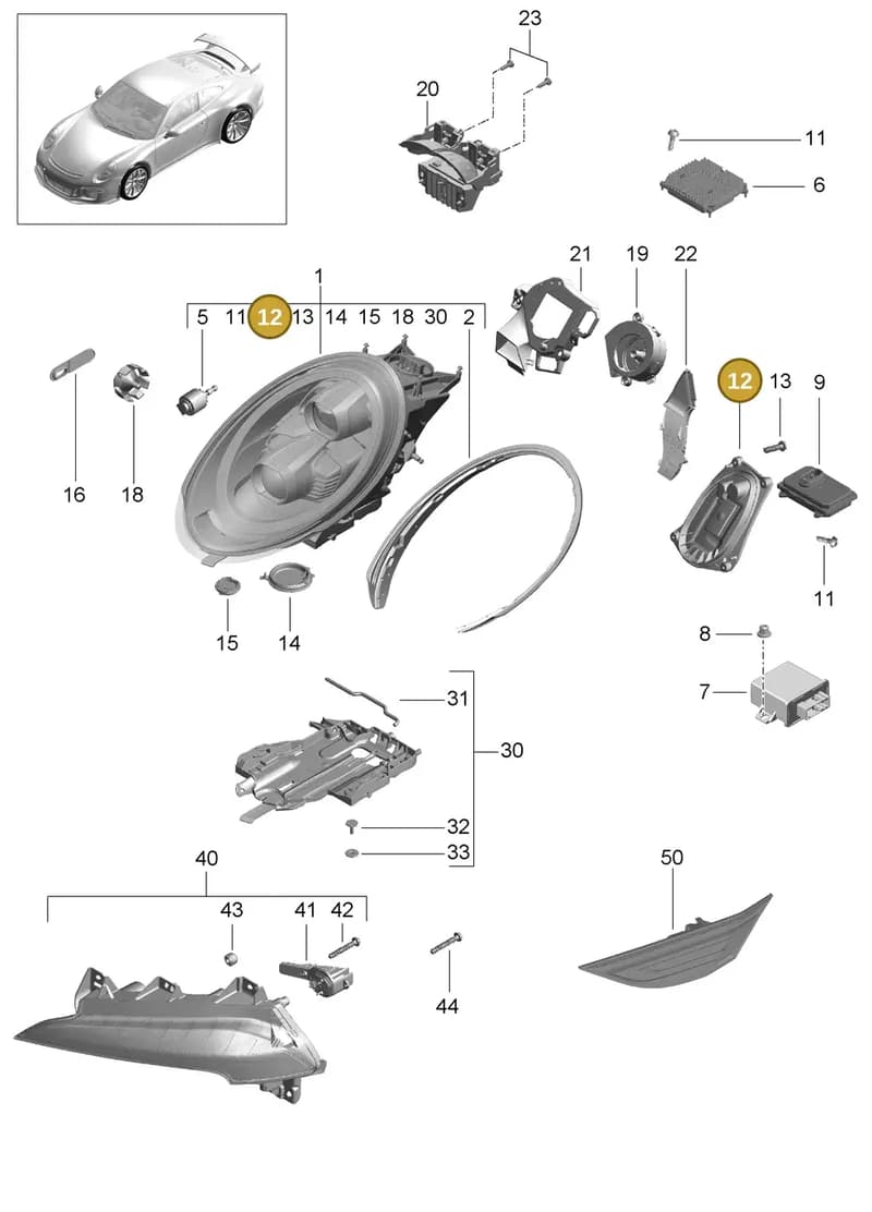 99163131800 — Porsche 911 (2013-2020) diagram p41905003, position 12