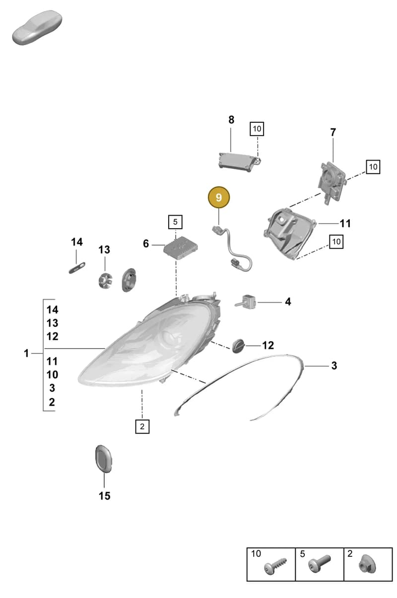 99163132310 — Porsche Boxster Spyder (2019-2020) diagram p55905010, position 9