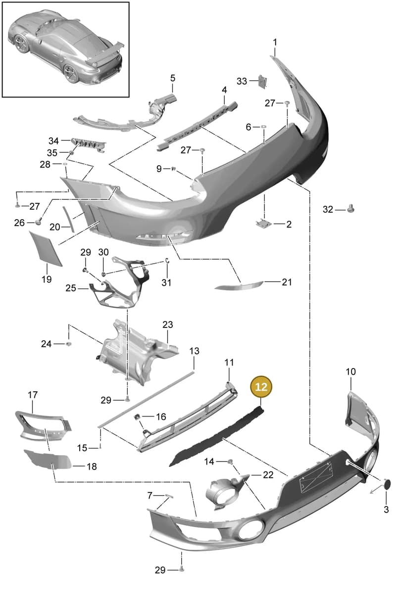 99163134201 — Porsche GT2 RS Clubsport (2013-2020) diagram p42000002, position 12