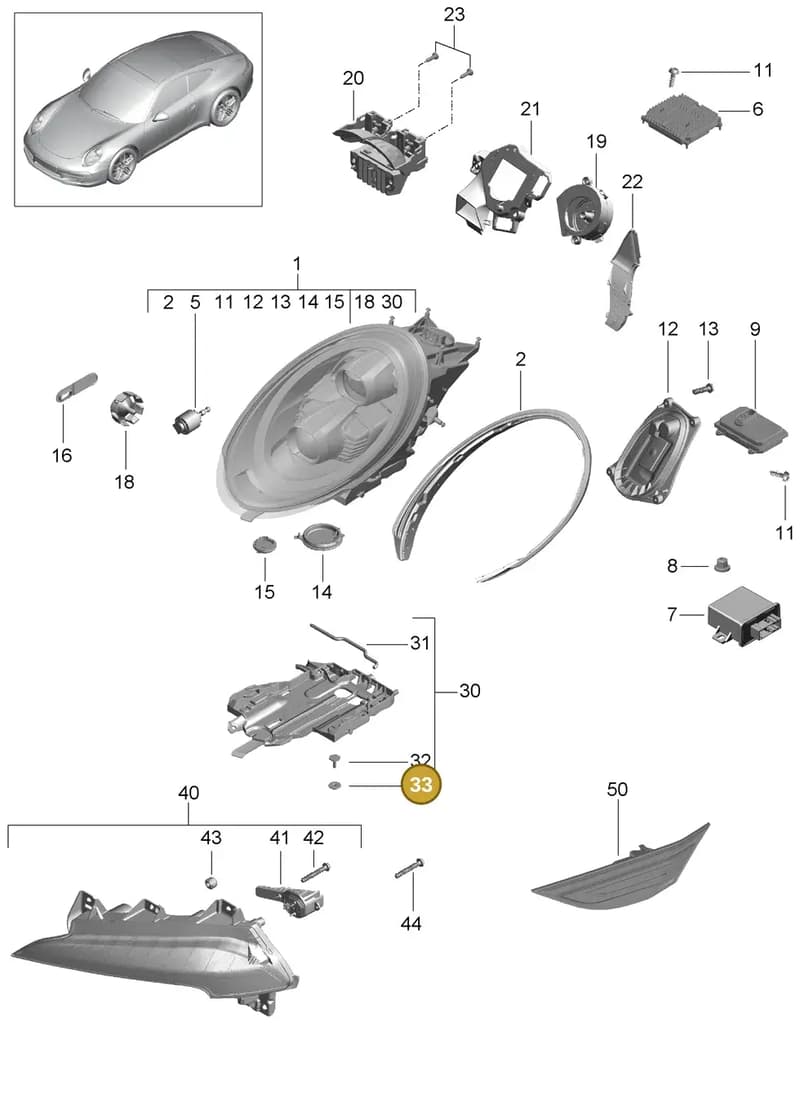 99163137100 — Porsche 991 Carrera 4 (2011-2016) diagram p38905003, position 33