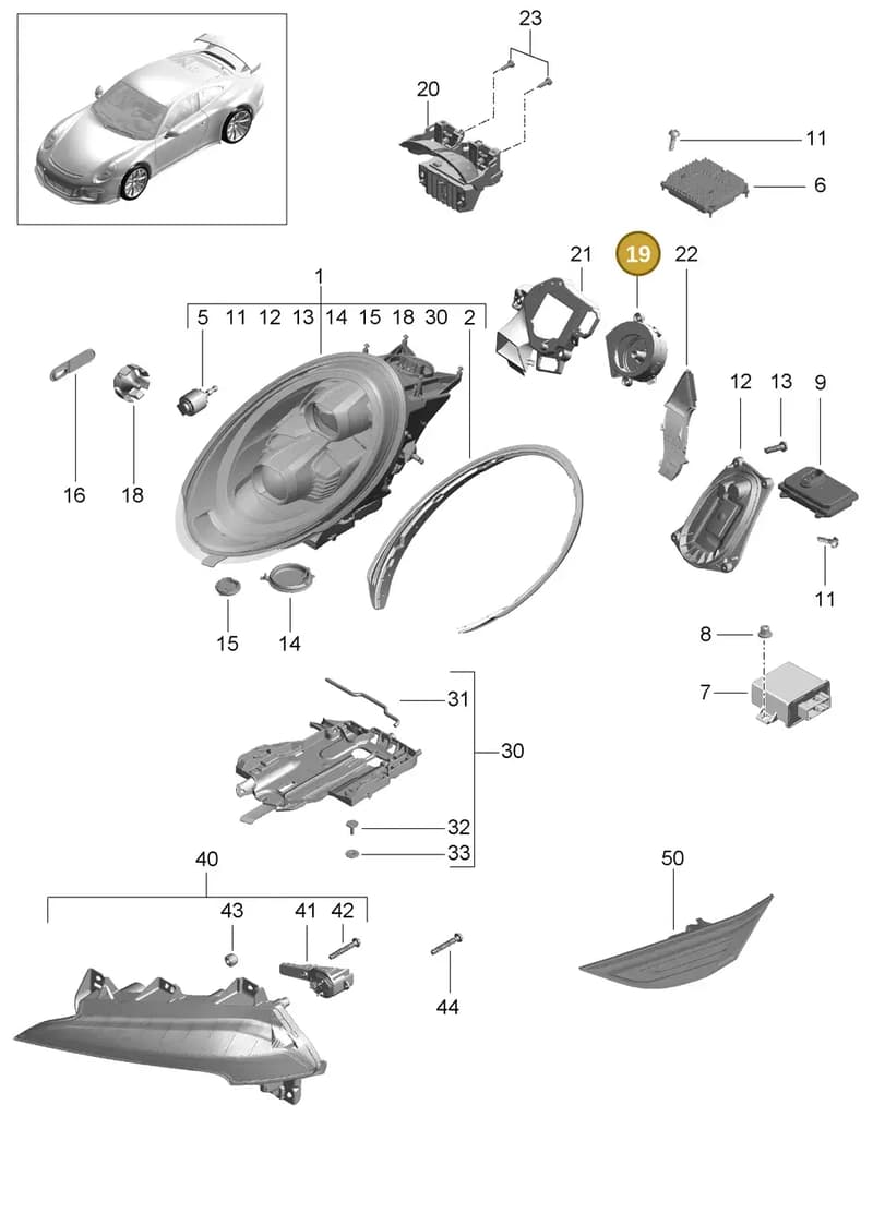 99163139100 — Porsche 911 (2013-2020) diagram p41905003, position 19