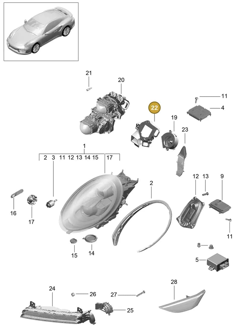 99163139501 — Porsche GT2 RS Clubsport (2013-2020) diagram p42905004, position 22