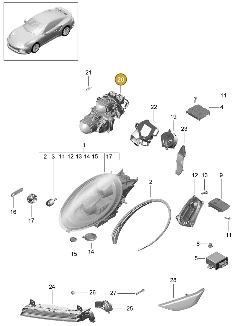 99163139701 — Porsche GT2 RS Clubsport (2013-2020) diagram p42905004, position 20
