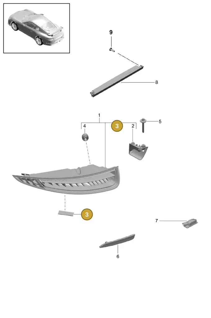 99163148105 — Porsche 911 (2013-2020) diagram p41905005, position 3