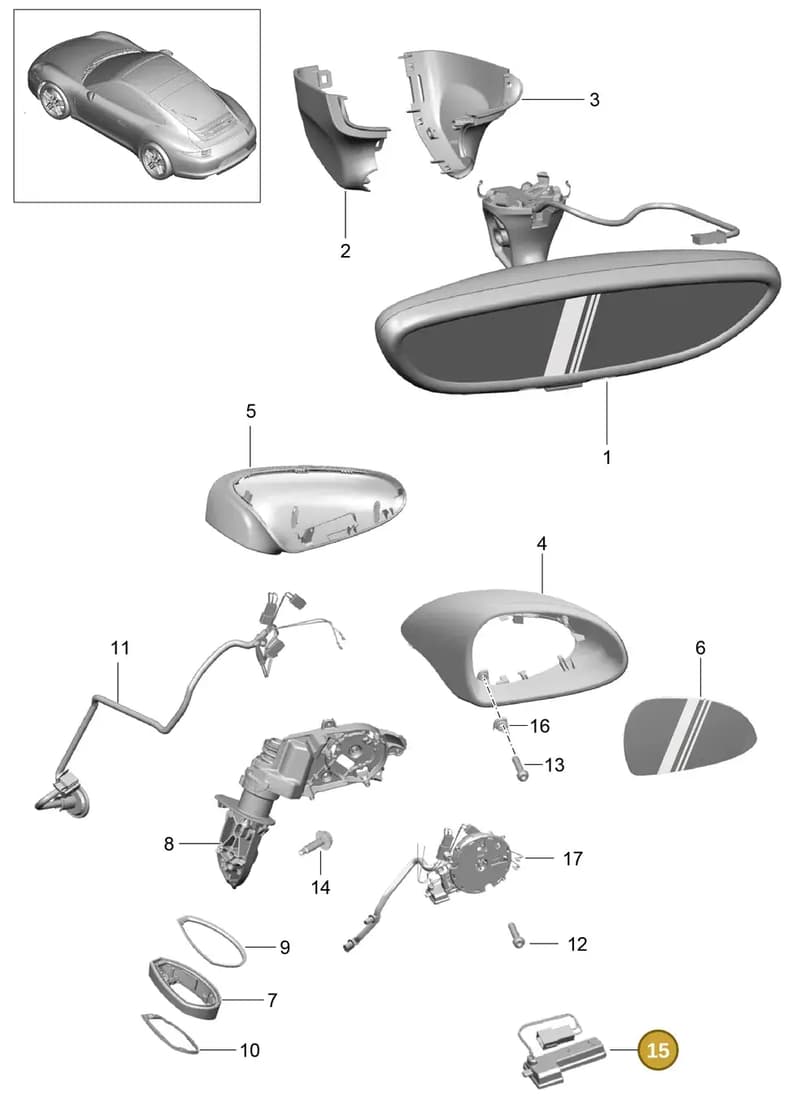 99163161101 — Porsche 991 Carrera 4 (2011-2016) diagram p38809050, position 15