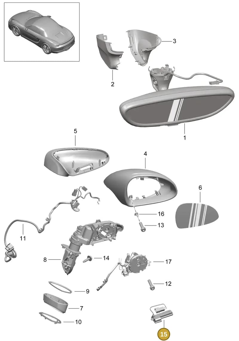 99163161101 — Porsche Boxster (2012-2016) diagram p39809050, position 15