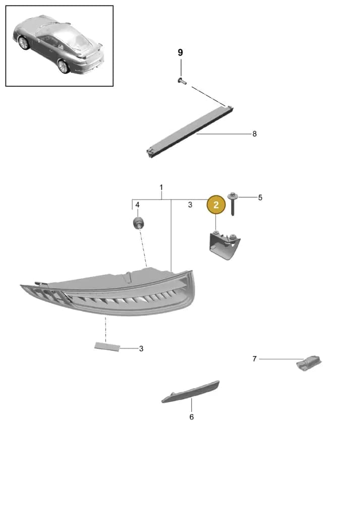 99163192600 — Porsche 911 (2013-2020) diagram p41905005, position 2
