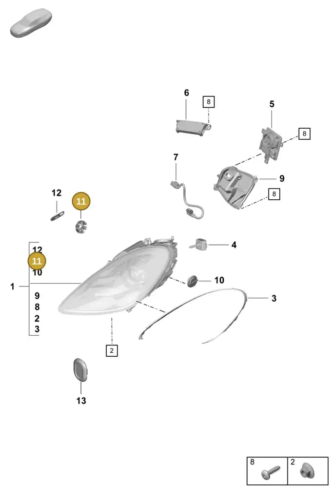 99163192700 — Porsche Boxster Spyder (2019-2020) diagram p55905000, position 11