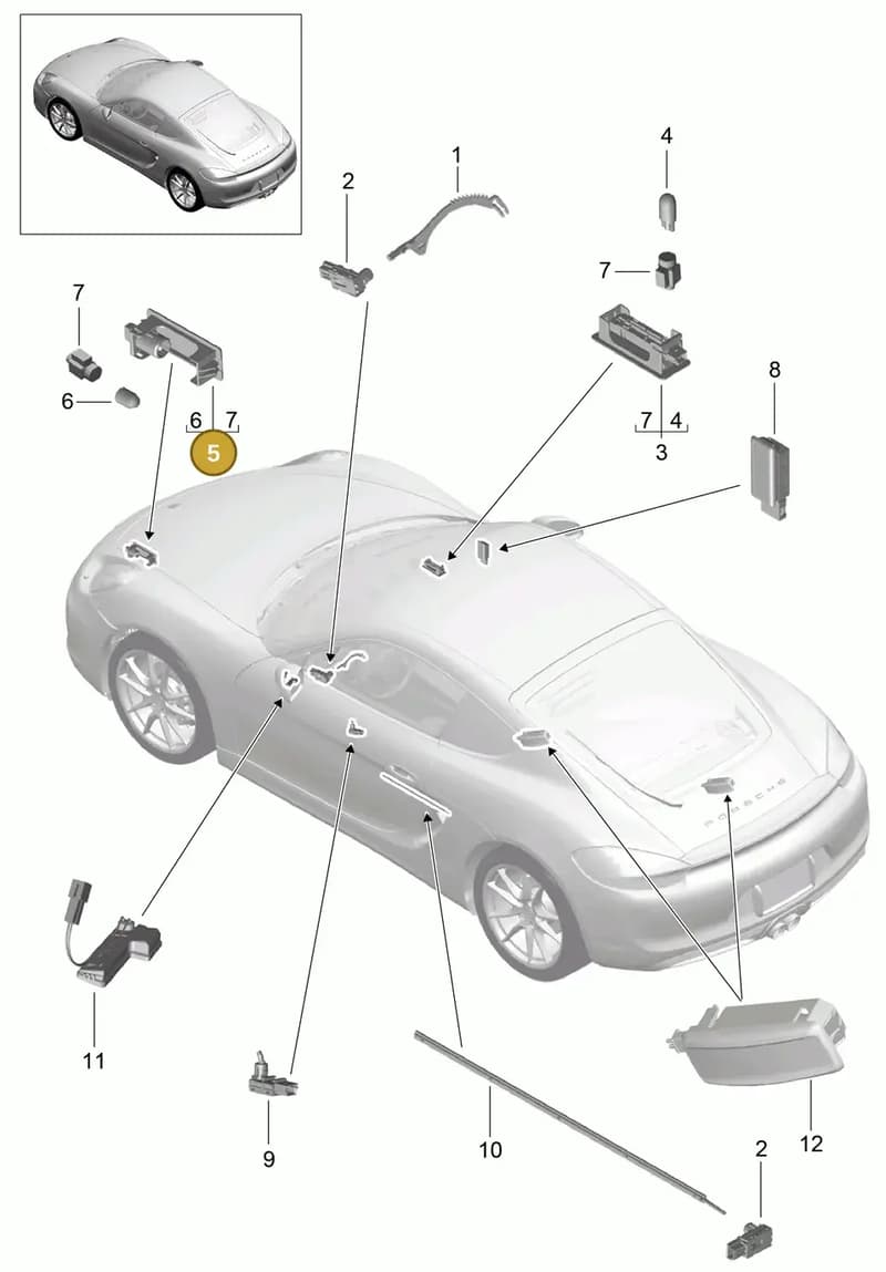 99163202000 — Porsche Cayman (2013-2016) diagram p40903004, position 5
