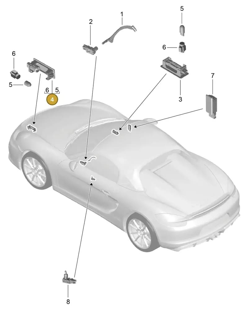 99163202000 — Porsche Boxster Spyder (2015-2016) diagram p46903004, position 4