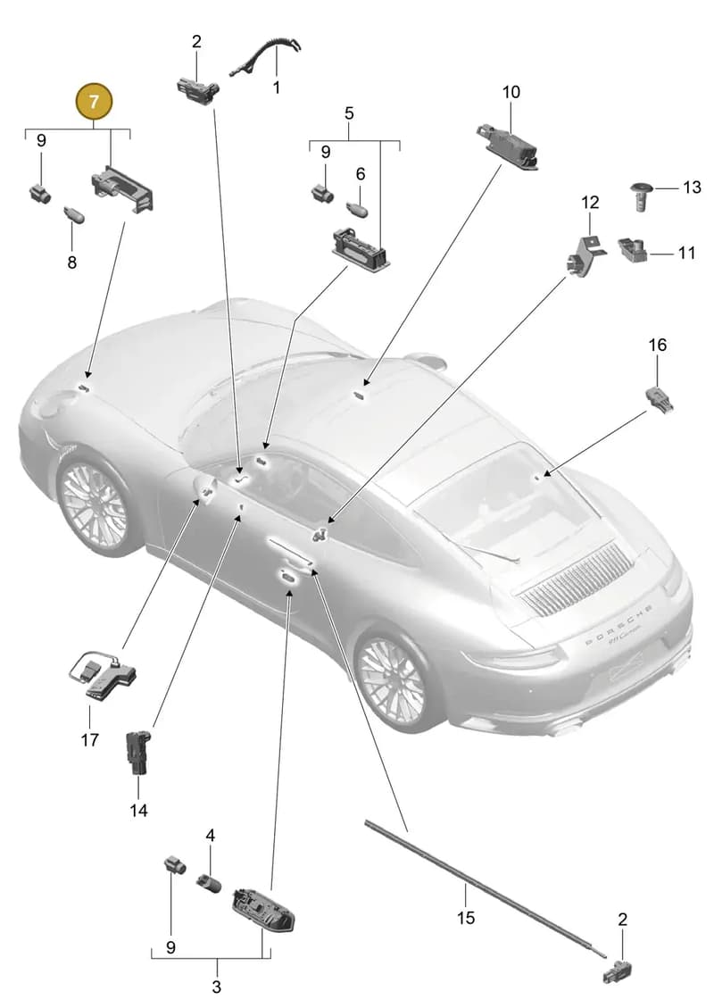 99163202000 — Porsche 911 (2016-2019) diagram p47903004, position 7