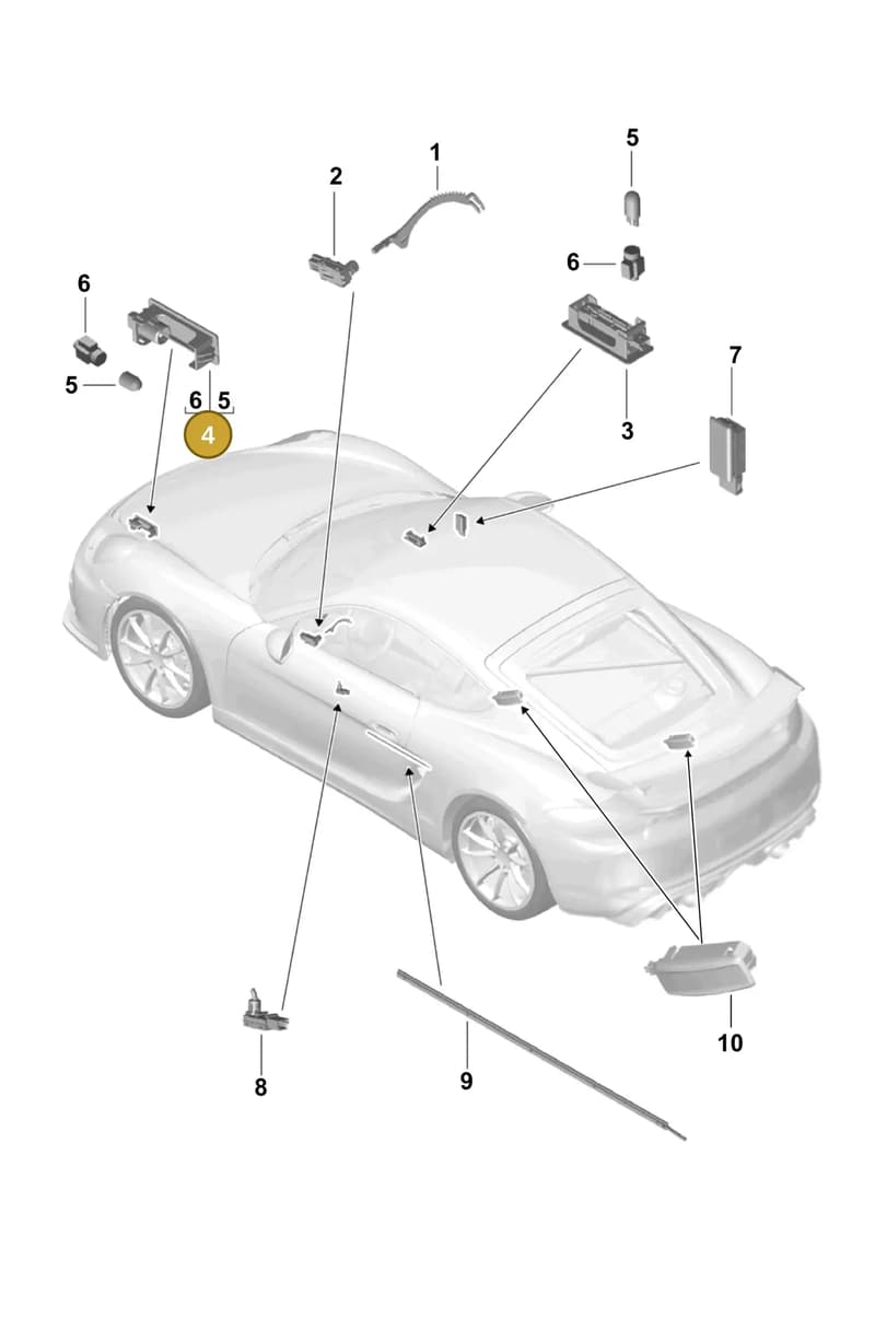 99163202000 — Porsche Cayman (2019-2022) diagram p55903040, position 4